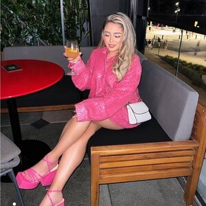 SLA The Label Sequin T-Shirt Dress